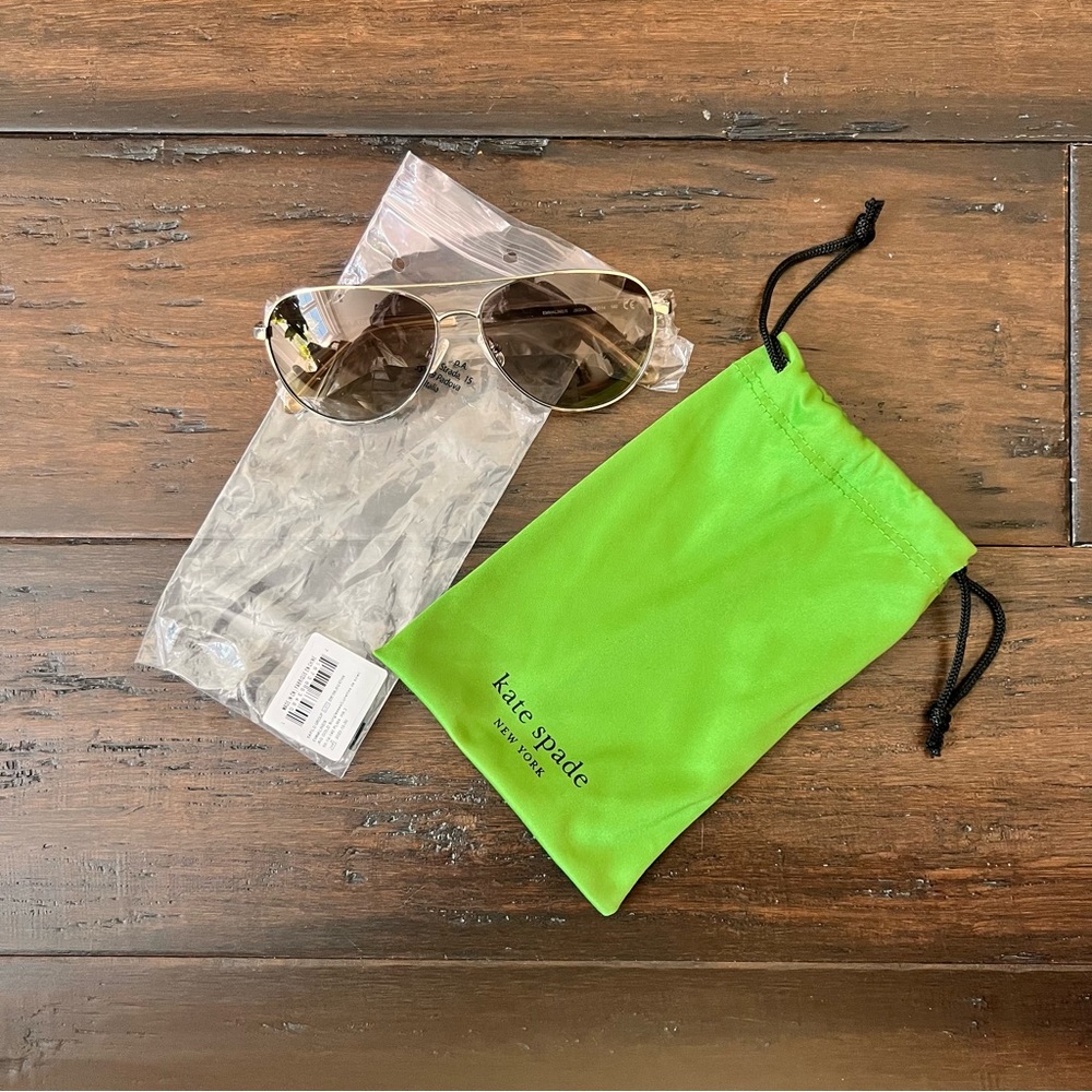 Kate Spade Emmaline Gold Aviator Sunglasses - NWT